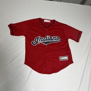 Cleveland Indians MLB Majestic Cool Base Jersey Kids - Size M 5/6